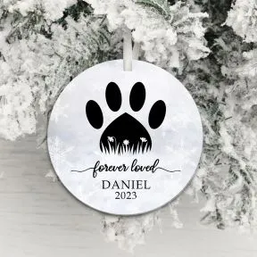 Paw Print Forever Loved Pet Decoration