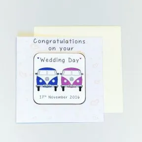 Wedding Day Camper Vans Coaster Card