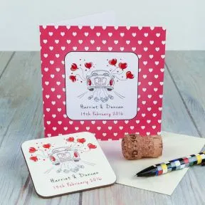 Just Married Coaster Card