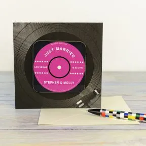 Just Married Coaster Card
