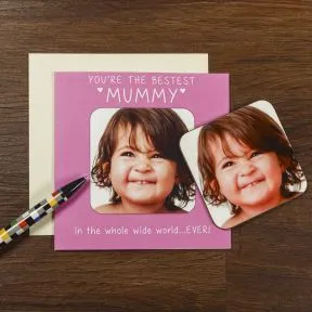 You're the Bestest! Photo Upload Coaster Card