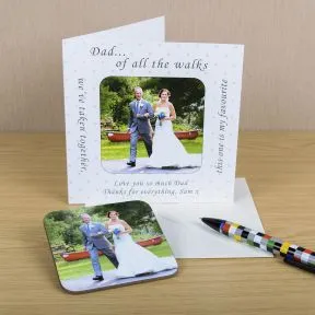 Dad of all the Walks Photo Upload Coaster Card