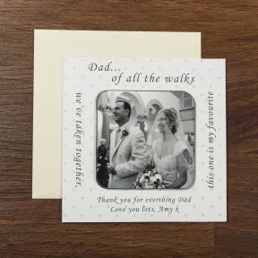 Dad of all the Walks Photo Upload Coaster Card