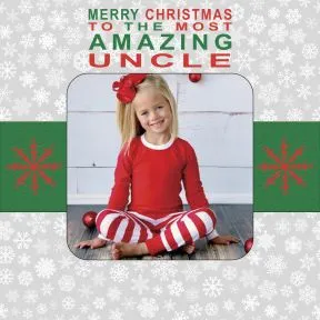 Merry Christmas Photo Upload Coaster Card