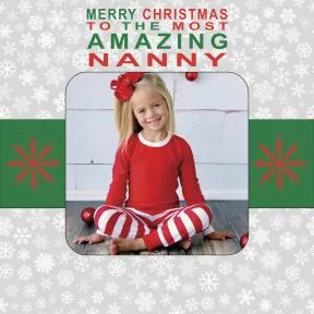 Merry Christmas Photo Upload Coaster Card