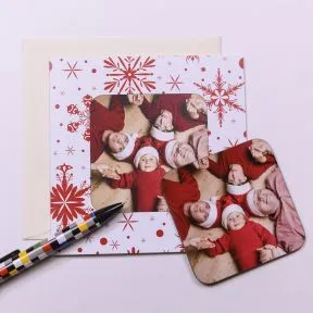 Christmas Photo Upload Coaster Card