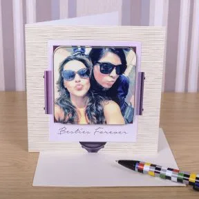 Besties Forever Photo Upload Coaster Card