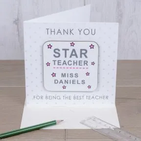 Star Teacher Coaster Card
