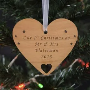 Christmas Card with Heart Decoration
