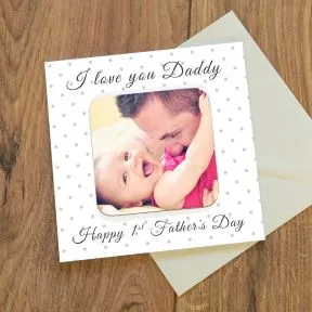 Love You Daddy Photo Upload Coaster Card