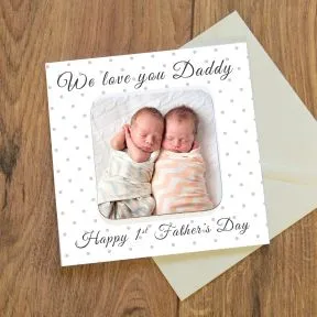 Love You Daddy Photo Upload Coaster Card