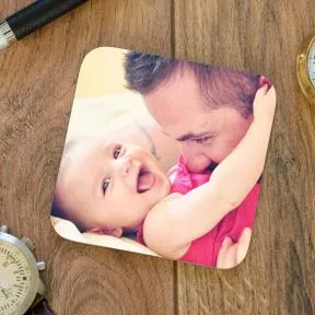 Love You Daddy Photo Upload Coaster Card
