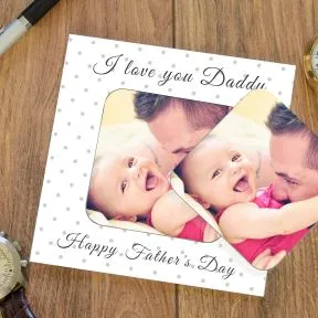 Father's Day Photo Upload Coaster Card