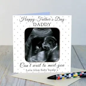 Happy Fathers Day Baby Scan Coaster Card