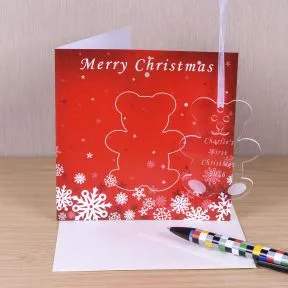 Christmas Card with Teddy Decoration