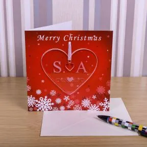 Chrsitmas Card with Initials Decoration