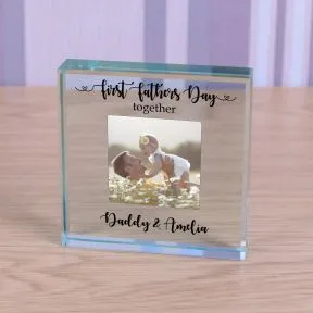 First Fathers Day Together Glass Token