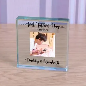 First Fathers Day Together Glass Token