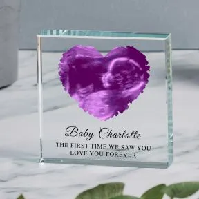 Heart Baby Scan Glass Token