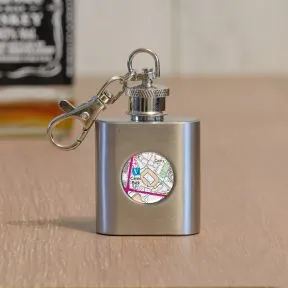 Favourite Place Hip Flask Key Ring