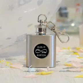 Mr & Mrs Hip Flask Key Ring
