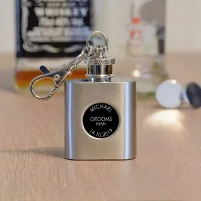 Wedding Party Hip Flask Key Ring
