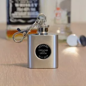 Wedding Party Hip Flask Key Ring