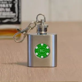 Poker Chip Hip Flask Key Ring