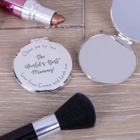 Worlds Best . . . Compact Mirror - Silver Plated