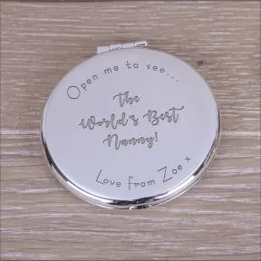Worlds Best . . . Compact Mirror - Silver Plated