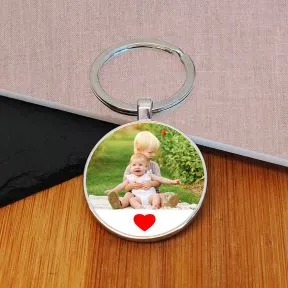 Photo Upload with Heart Key Ring