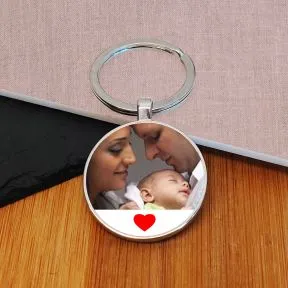 Photo Upload with Heart Key Ring