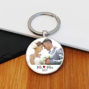 Mr & Mrs Photo Upload Key Ring