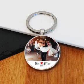 Mr & Mrs Photo Upload Key Ring