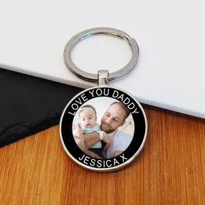 Love You Daddy Photo Upload Key Ring