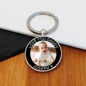 Love You Daddy Photo Upload Key Ring