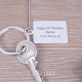 Personalised Key Ring - Silver Plated