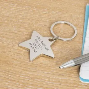 Worlds Best Teacher Star Key Ring