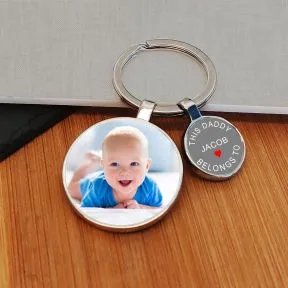 This Daddy Belongs To Charm Photo Upload Key Ring