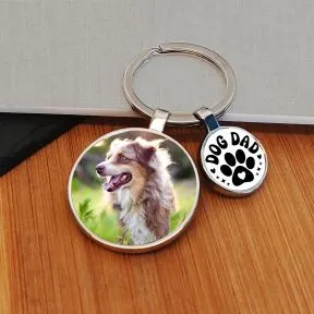 Dog Dad Charm Photo Upload Key Ring