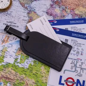 Script initial Luggage Tag - Faux Leather