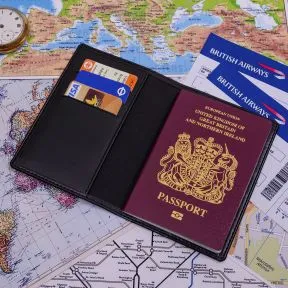 Passport with Initials - Faux Leather