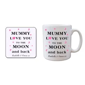 Mummy Love You To The Moon Mug & Coaster Set