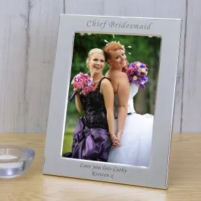 Chief Bridesmaid Silver Plated Picture Frame (6