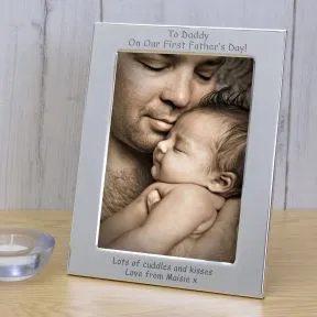 To Daddy On Our First Father's Day! Silver Plated Picture Frame (6