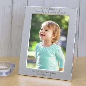 Daddy love you to the moon and back Silver Plated Picture Frame (6