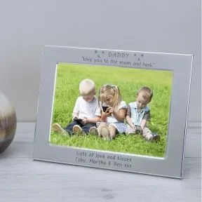 Daddy love you to the moon and back Silver Plated Picture Frame (6
