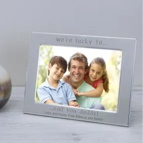 i'm/we're lucky to call you daddy! Silver Plated Picture Frame (6