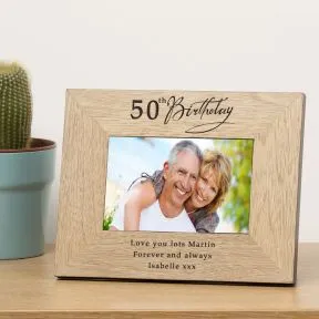 Happy Birthday - Any Age Wood Picture Frame (6