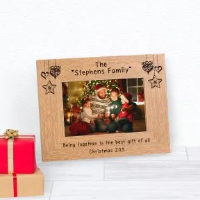 Festive Family Name Wood Picture Frame (6
